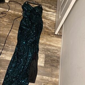 Elegant Green Sequin Gown